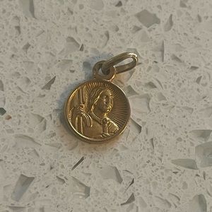 Tiny gold plated Joan of Arc charm
